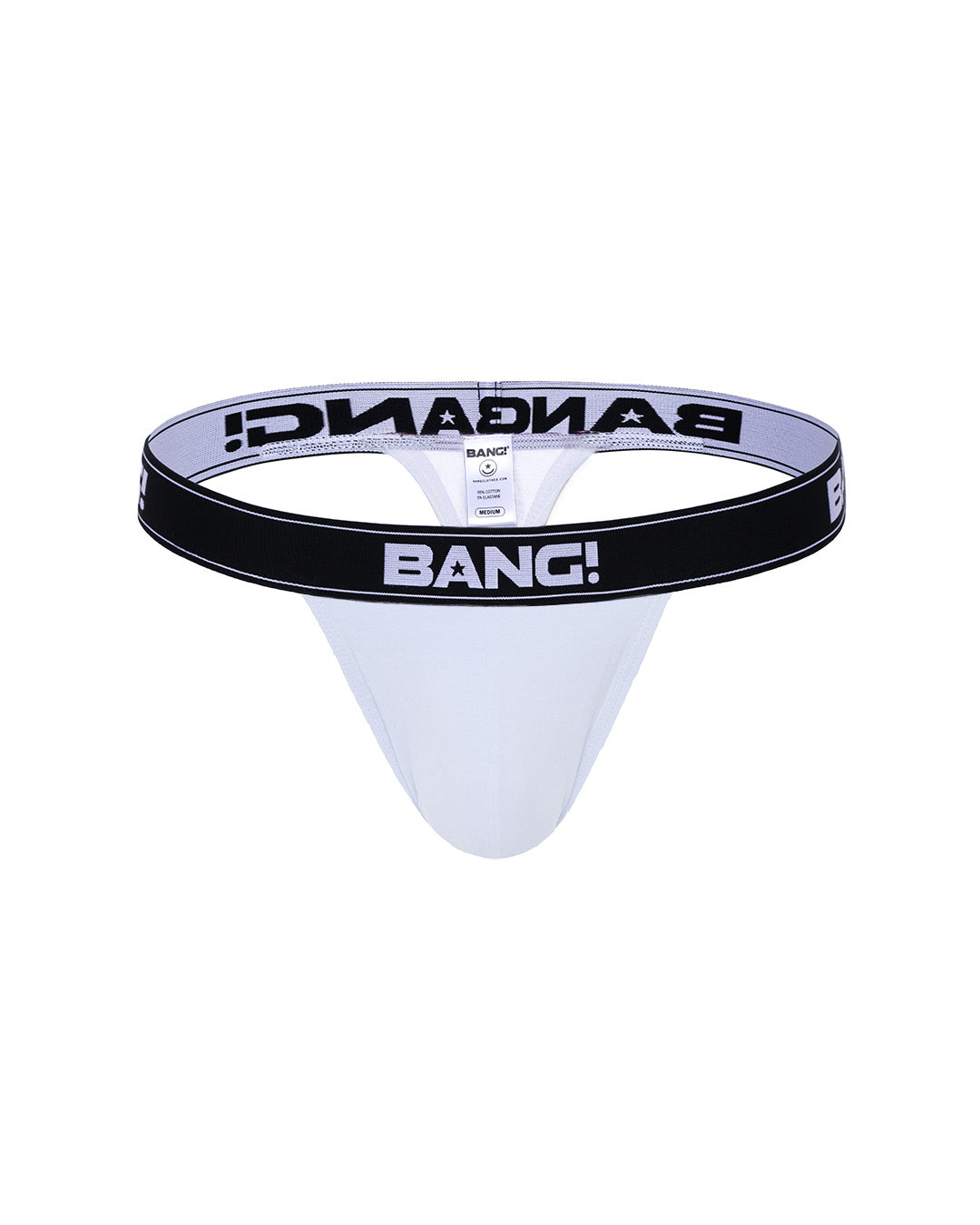The MAX WHITE soft cotton underwear a white buttery-soft elastic waitband with the BANG! Logo for men by BANG! Miami the official brand of mens soft cotton underwear.