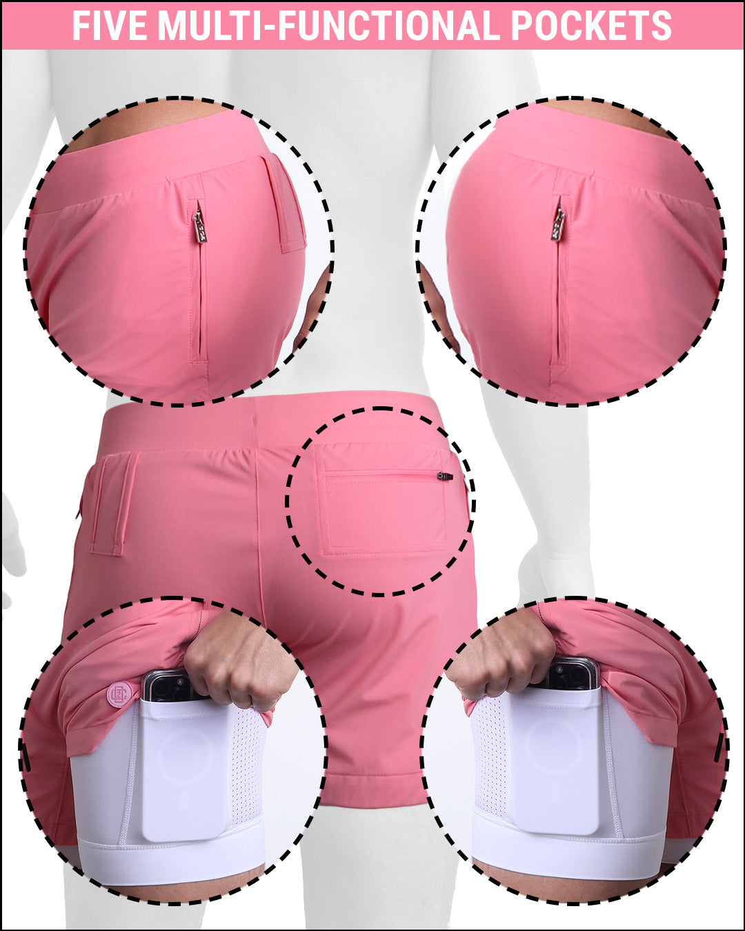 FLAMINGO PINK - Endurance Shorts Lined 2-in-1 | DC2