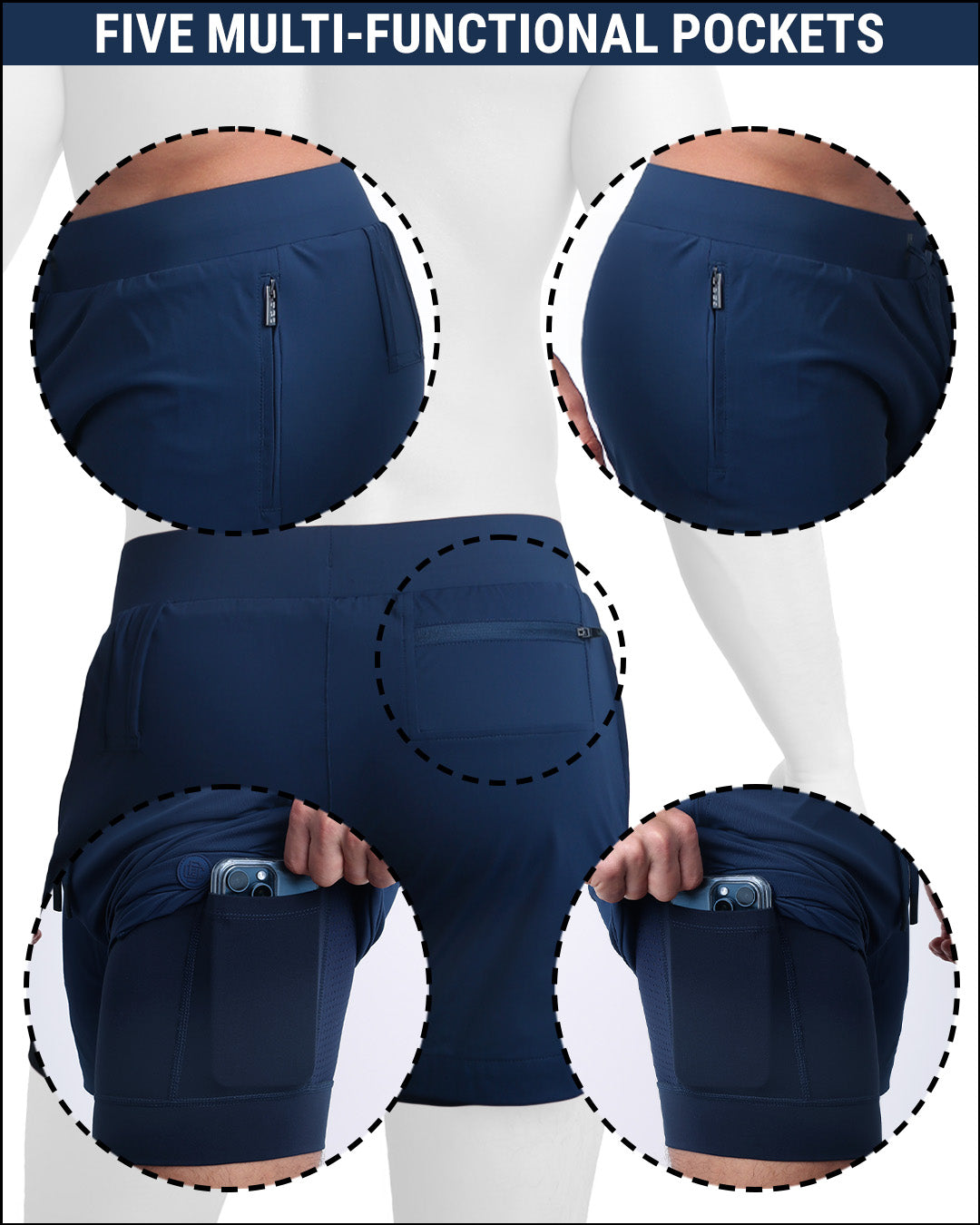NAVY - Endurance Shorts Lined 2-in-1 | DC2