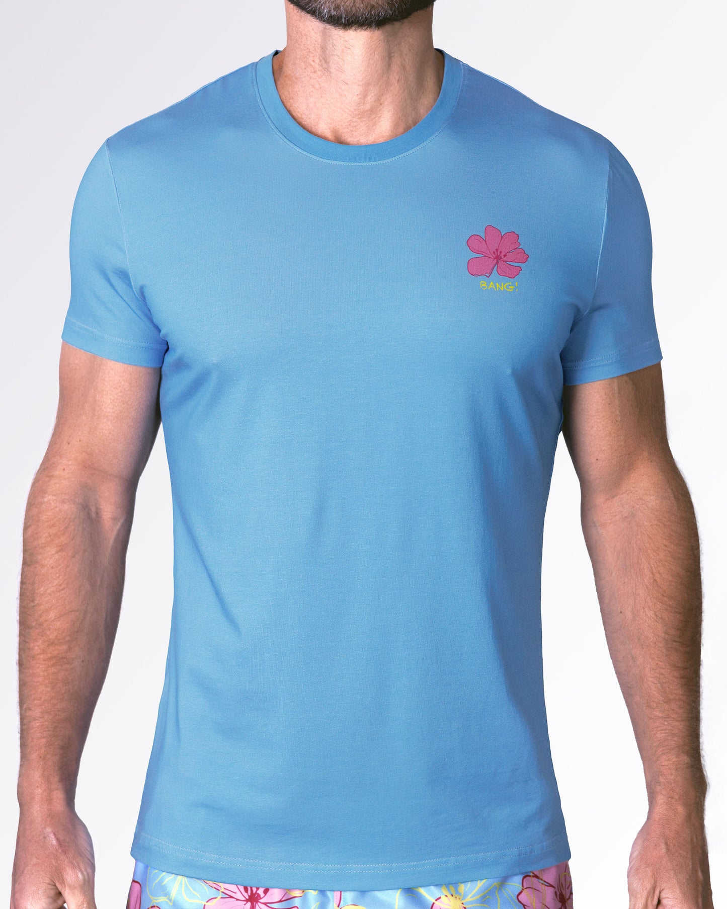 SURF FLOWERS (PINK/BLUE) - Cotton Graphic T-Shirt