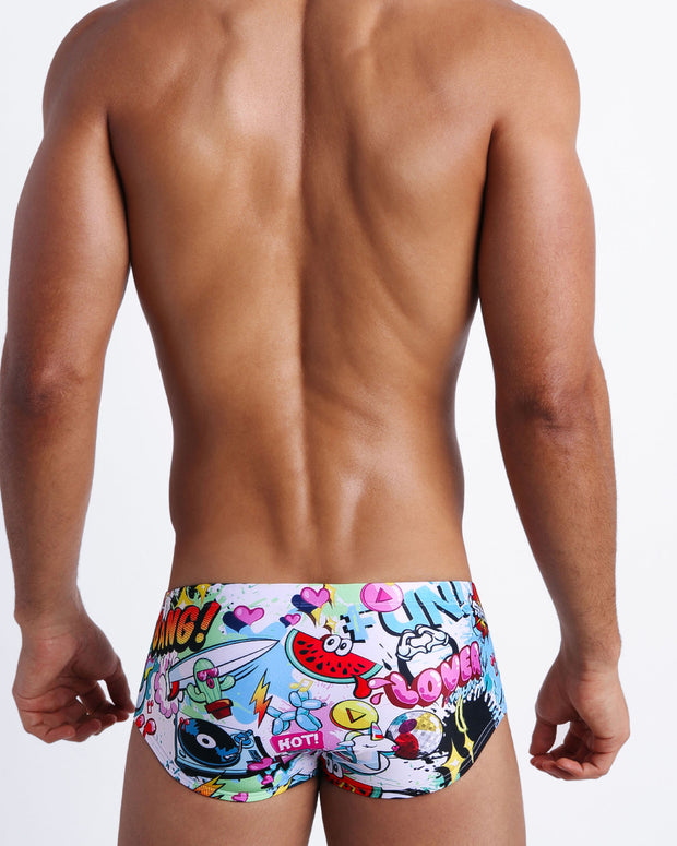 Back view of a sexy male model wearing men&