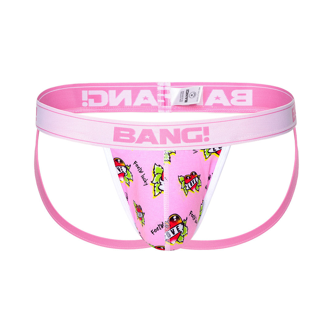 The BANG! Cotton Jockstrap in the FEELING LUCKY print offering a perfect fit.