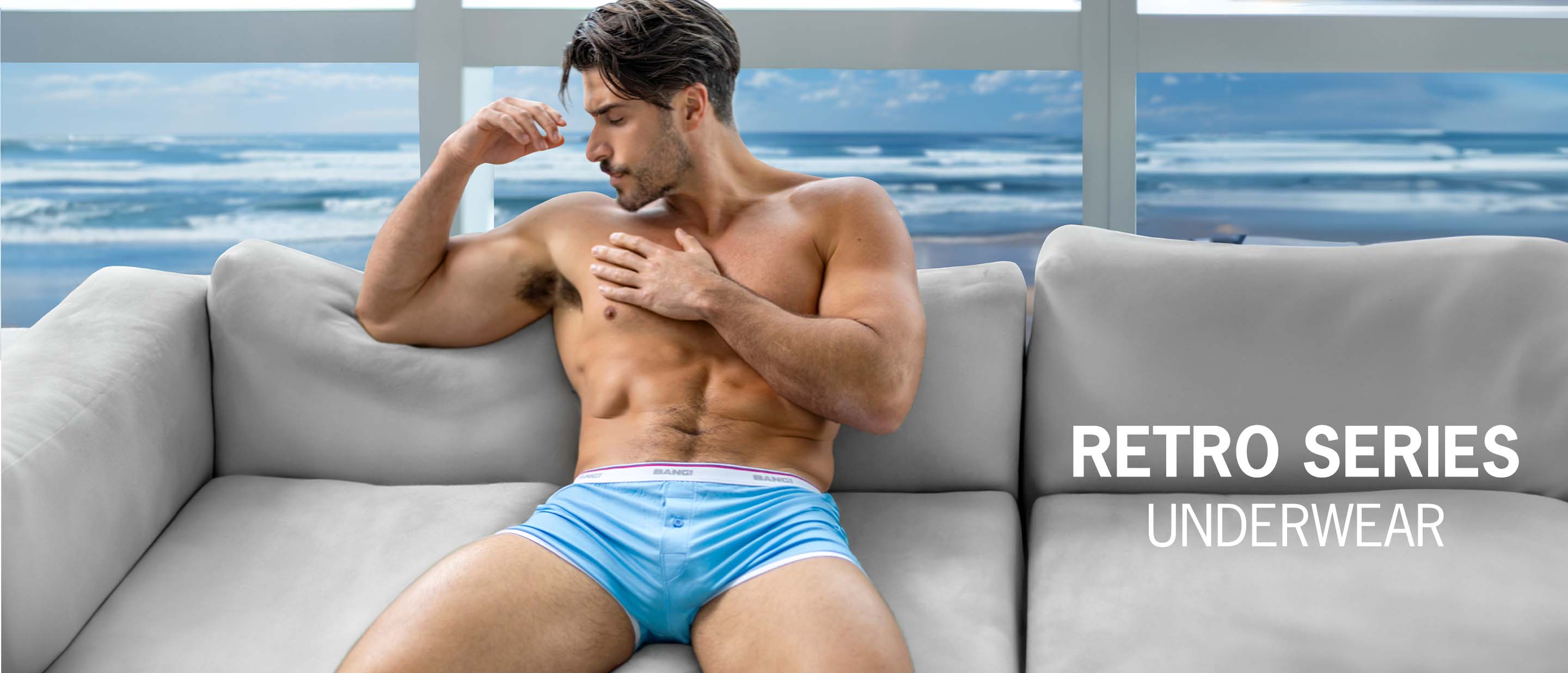 The new RETRO Series of Men's underwear by BANG! Miami. Featuring vintage and nostalgic patterns inspired on timeless cuts of men's underwear.  Classic silhouettes of men's briefs and boxer briefs, reimagined as new pieces of undies for men that fit as modern as sexy.