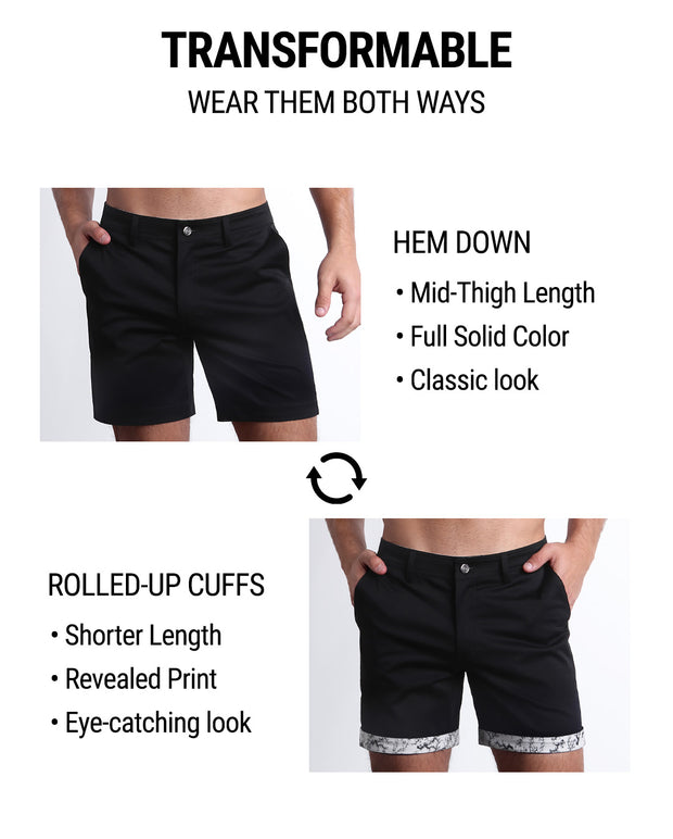 BLACK FOR GOOD Street shorts by DC2 are tranformable. You&