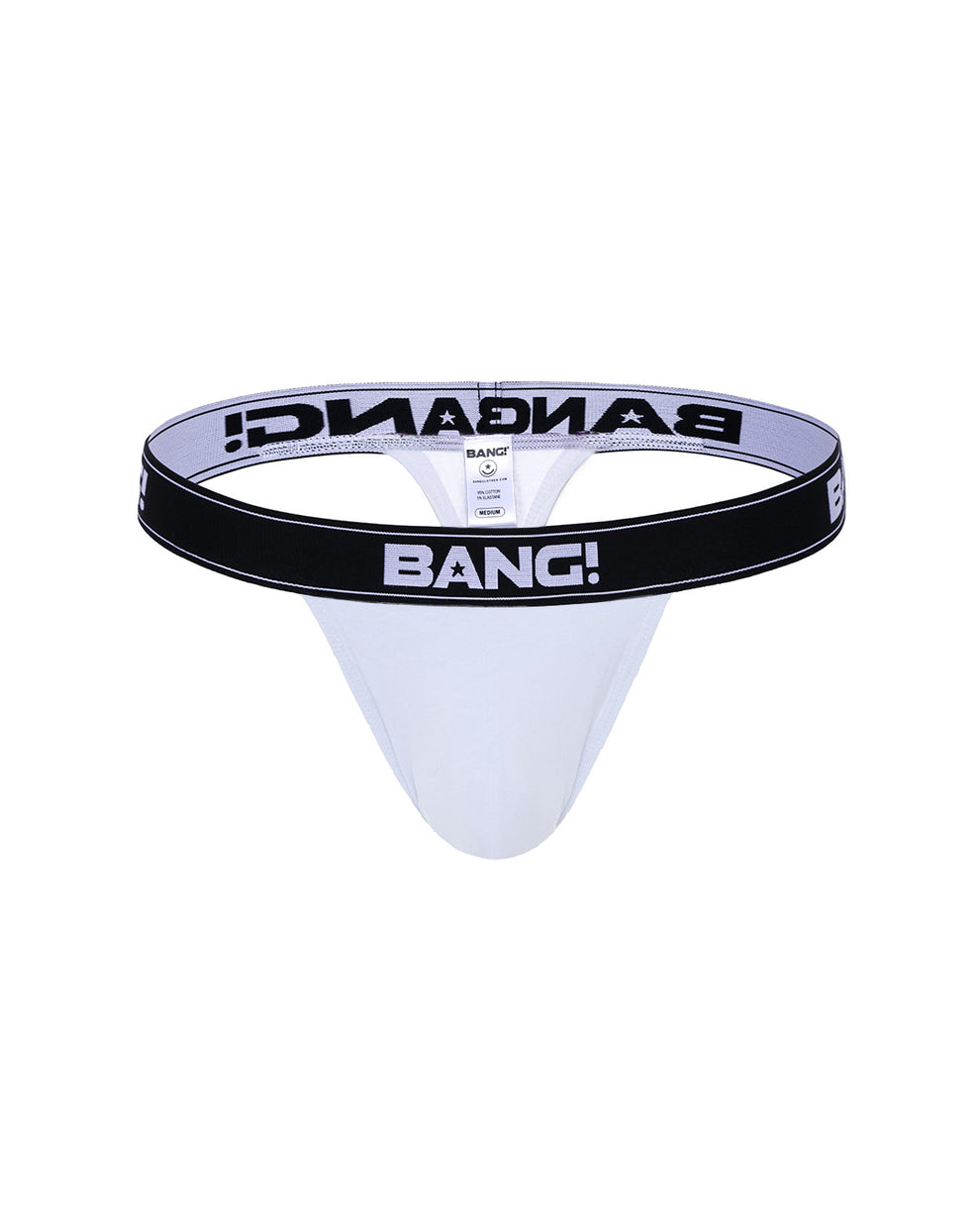 The MAX WHITE soft cotton underwear a white buttery-soft elastic waitband with the BANG! Logo for men by BANG! Miami the official brand of mens soft cotton underwear.