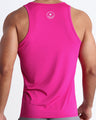 Back view of the CONFESS MAGENTA men's fitness tank top in a hot pink color by BANG! menswear Miami.