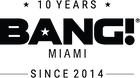 Official logo for the 10th Anniversary of BANG! Miami clothing, since 2014 to 2024.