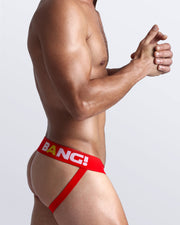 Side view of model wearing the BRAVO soft cotton underwear for men by BANG! Clothing the official brand of men's underwear.