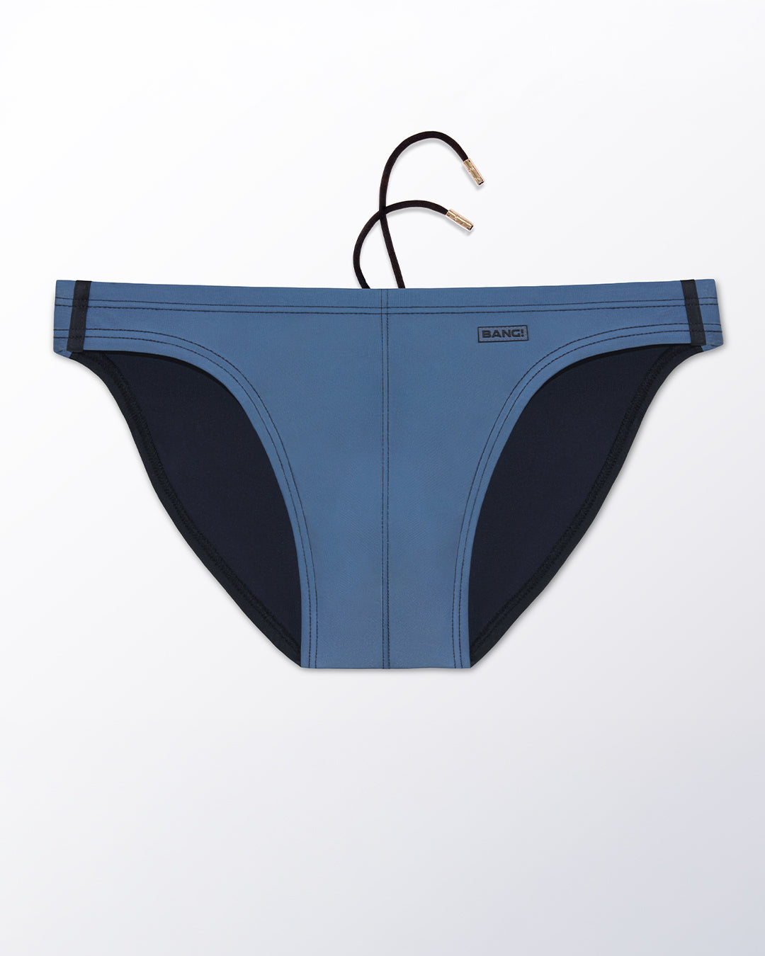 Flat lay of the BANG Miami Casino Royale (Grey) Swim Mini Brief, featuring a refined grey palette and sleek, sculpted mini brief design.