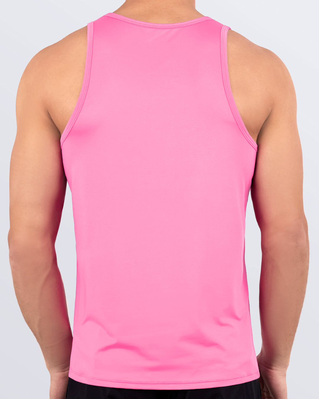 DC2 CHARMED PINK Tank Top — back view with racerback design and stretch fit for full mobility during workouts.