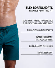 DC2’s Flex Boardshorts are designed to be incredibly flexible, adapting to fit. They come equipped with fully closing zip pockets and water-resistant metal zippers. Additionally, they have a dual-type “hybrid” waistband (flat front/elasticated back), brief-shaped full liner, and longer leg cut.