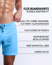 DC2’s Flex Boardshorts are designed to be incredibly flexible, adapting to fit. They come equipped with fully closing zip pockets and water-resistant metal zippers. Additionally, they have a dual-type “hybrid” waistband (flat front/elasticated back), brief-shaped full liner, and longer leg cut.