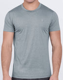 DC2 Compound Grey Fitness T-shirt — model wearing athletic-fit men’s gym shirt, featuring moisture-wicking stretch fabric.