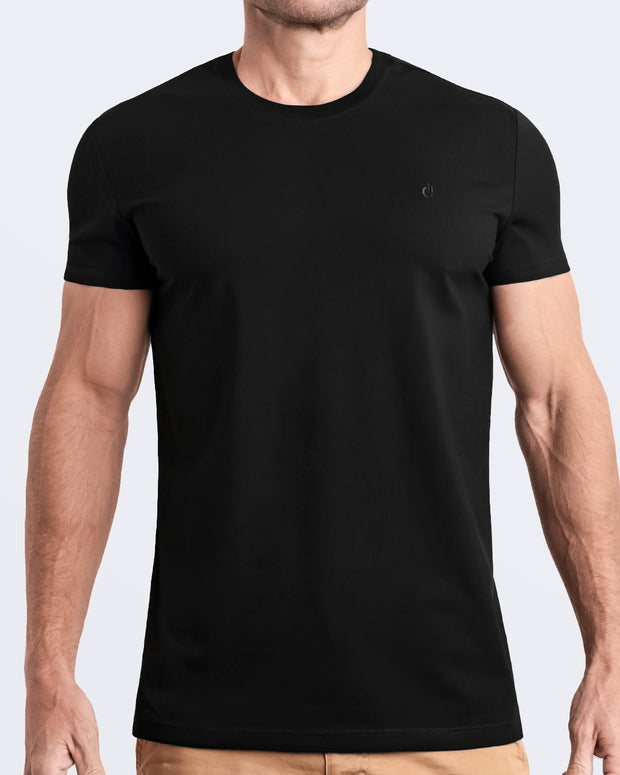 EXACT BLACK - Modal Cotton T-Shirt | DC2