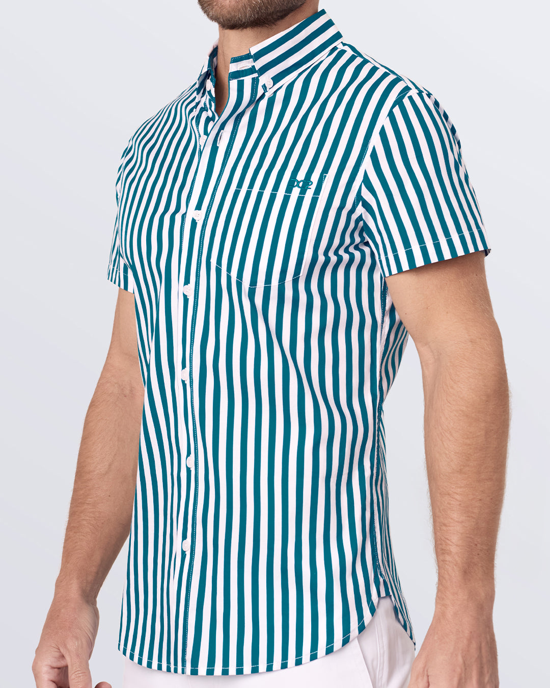 FAST LINES (PACIFIC GREEN) - Cotton Shirt | DC2