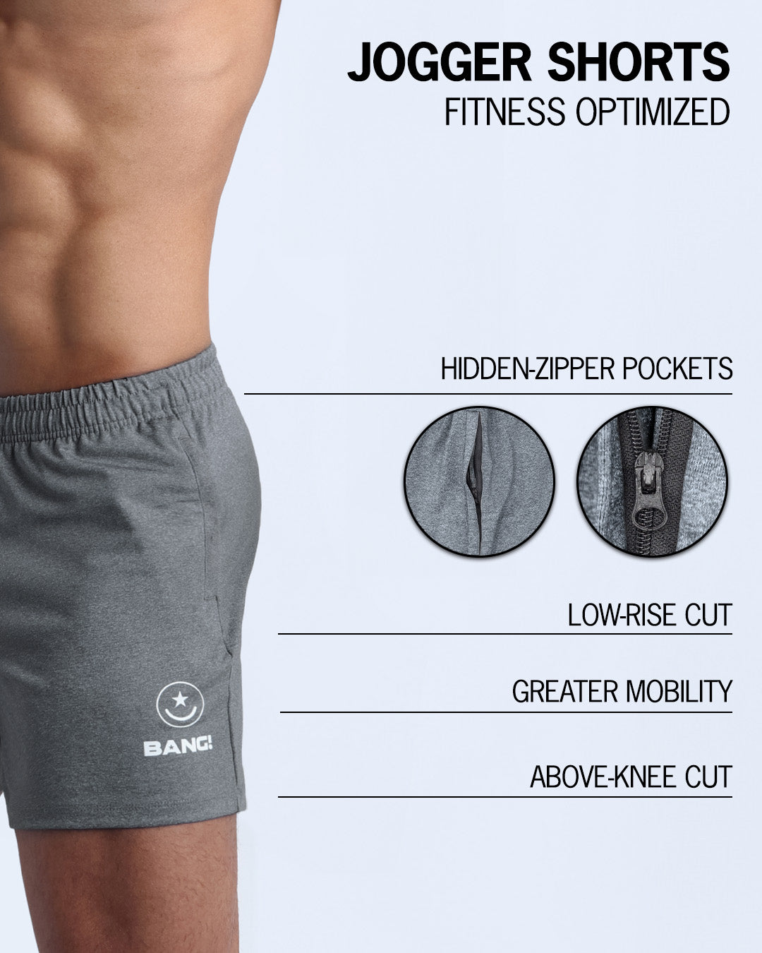 FIRM GREY Jogger Shorts - Main Image