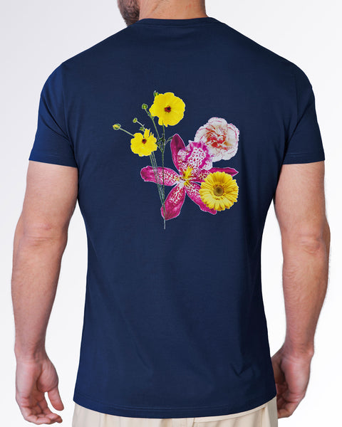 FLOWER POWERS (BLUE) - Cotton Graphic T-Shirt | DC2