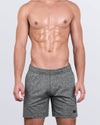 DC2 GROOVE Jogger Shorts — front view worn by model, featuring performance stretch fit and heathered charcoal color.