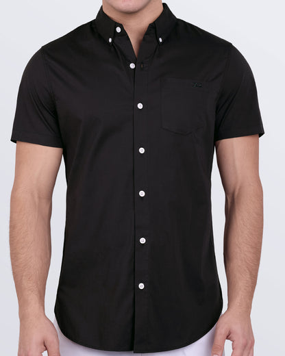 jet black dress shirt Jet Black Dress Shirt, 100% Egyptian Cotton Oxford Collar