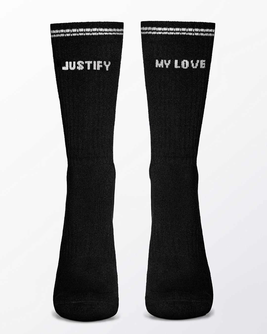 RIBBED CREW SOCKS | DC2 - Black (Justify My Love)