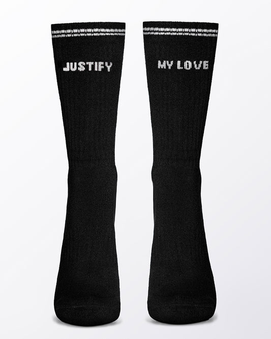 RIBBED CREW SOCKS | DC2 - Black (Justify My Love)