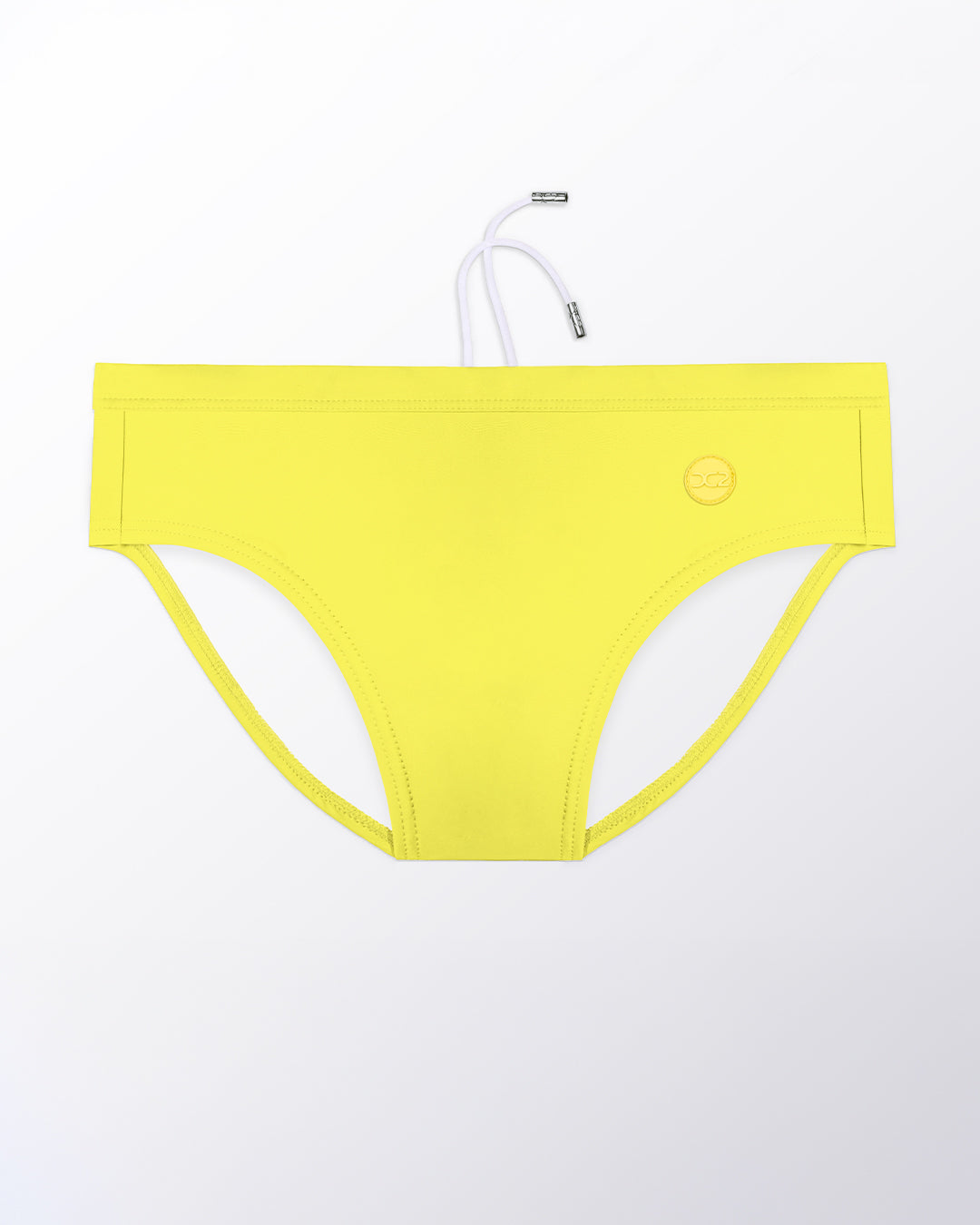 Flat lay of the DC2 Limoncello Swim Brief, featuring a vibrant yellow tone and sleek, sculpted swim brief design.