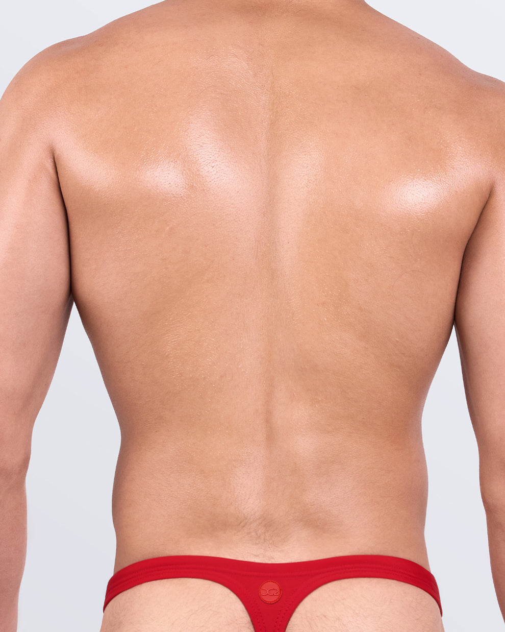 DC2 Majestic Red Swim Thong — back view highlighting signature “T” back design and minimal coverage for sharp tan lines.