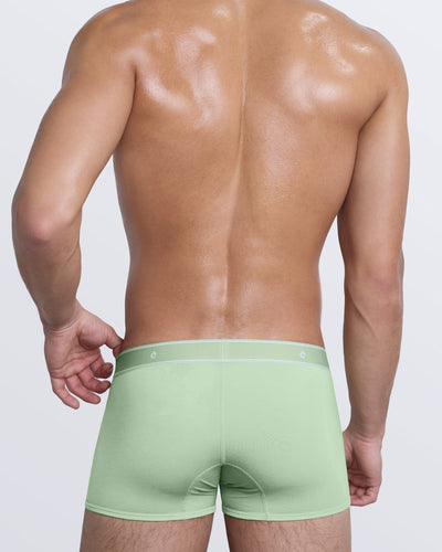 DC2 MISS YOU MUCH Boxer Brief — back view of green men’s modal boxer briefs with smooth stretch fit.