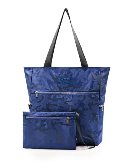 NAVY BLUE CAMO - Poolside Tote Bag Foldable/Portable | DC2