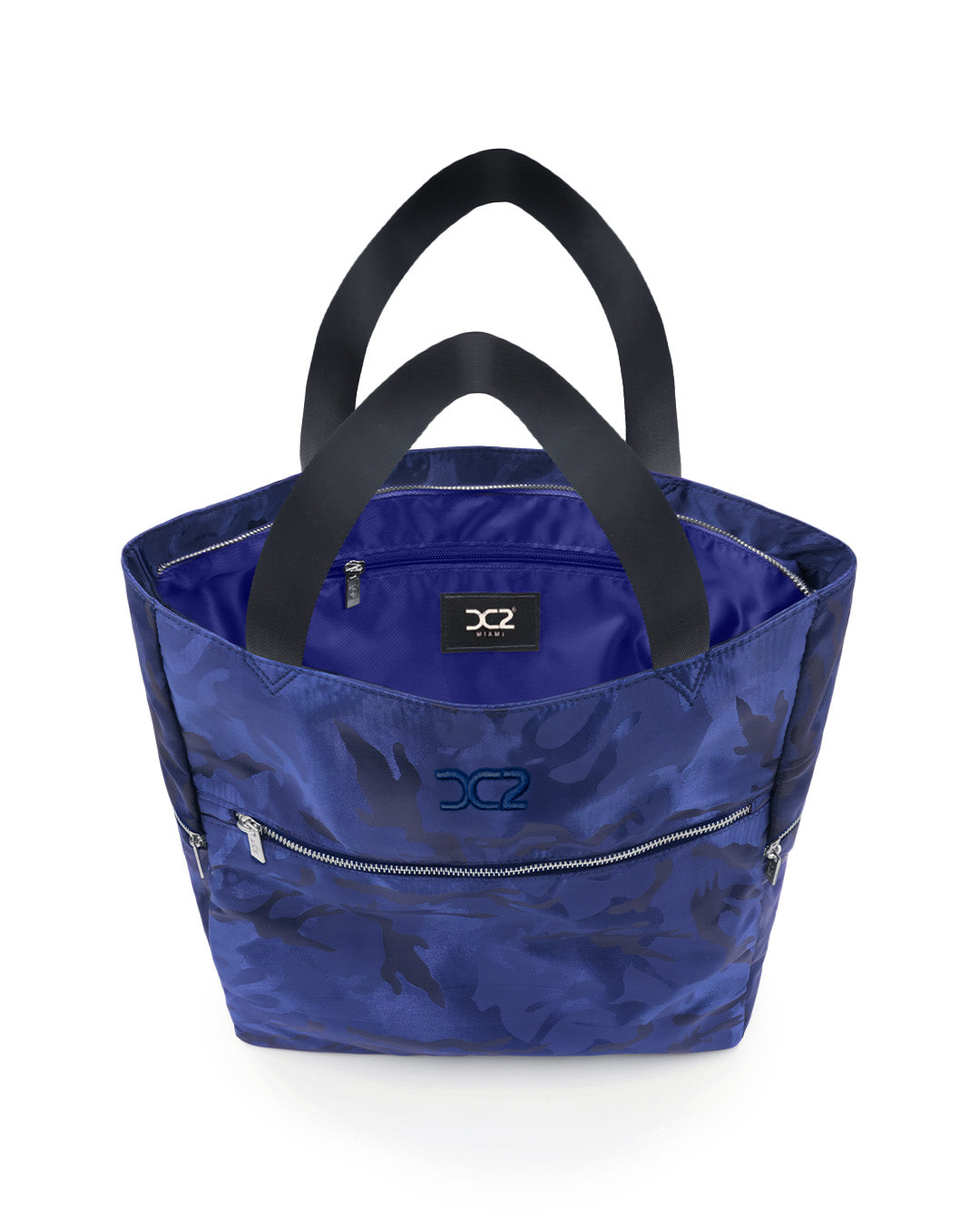 NAVY BLUE CAMO - Poolside Tote Bag Foldable/Portable | DC2