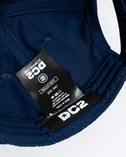 Close-up of a NAVY BLUE Baseball Cap from DC2 Clothing from Miami.