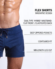 NAVY BOOMER BLUE - Flex Shorts