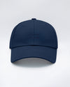 DC2 Resort Cap in Navy Blue — front view showcasing a curved brim, structured crown, and tonal embroidered DC2 logo.