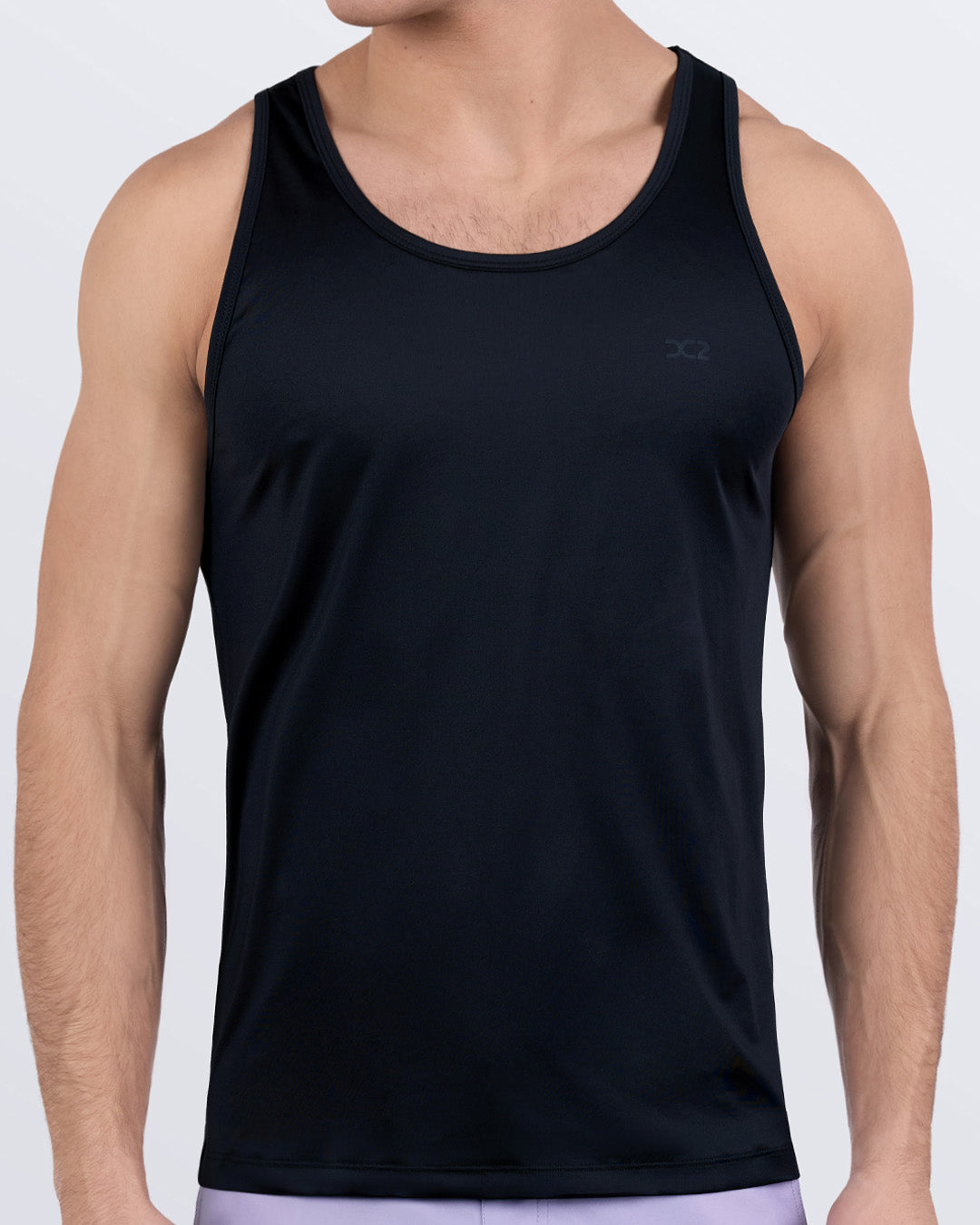 DC2 Miami NEUTRON BLACK men’s athletic tank top for gym and beach, featuring a sleek design and breathable performance fabric.