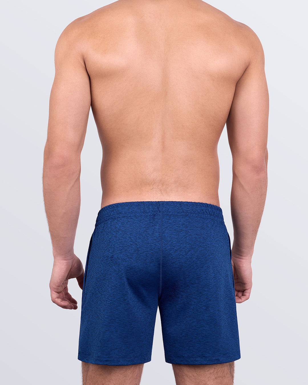 DC2 PHYSICAL BLUE Jogger Shorts — back view of gym-ready shorts with soft fabric and sculpted fit.