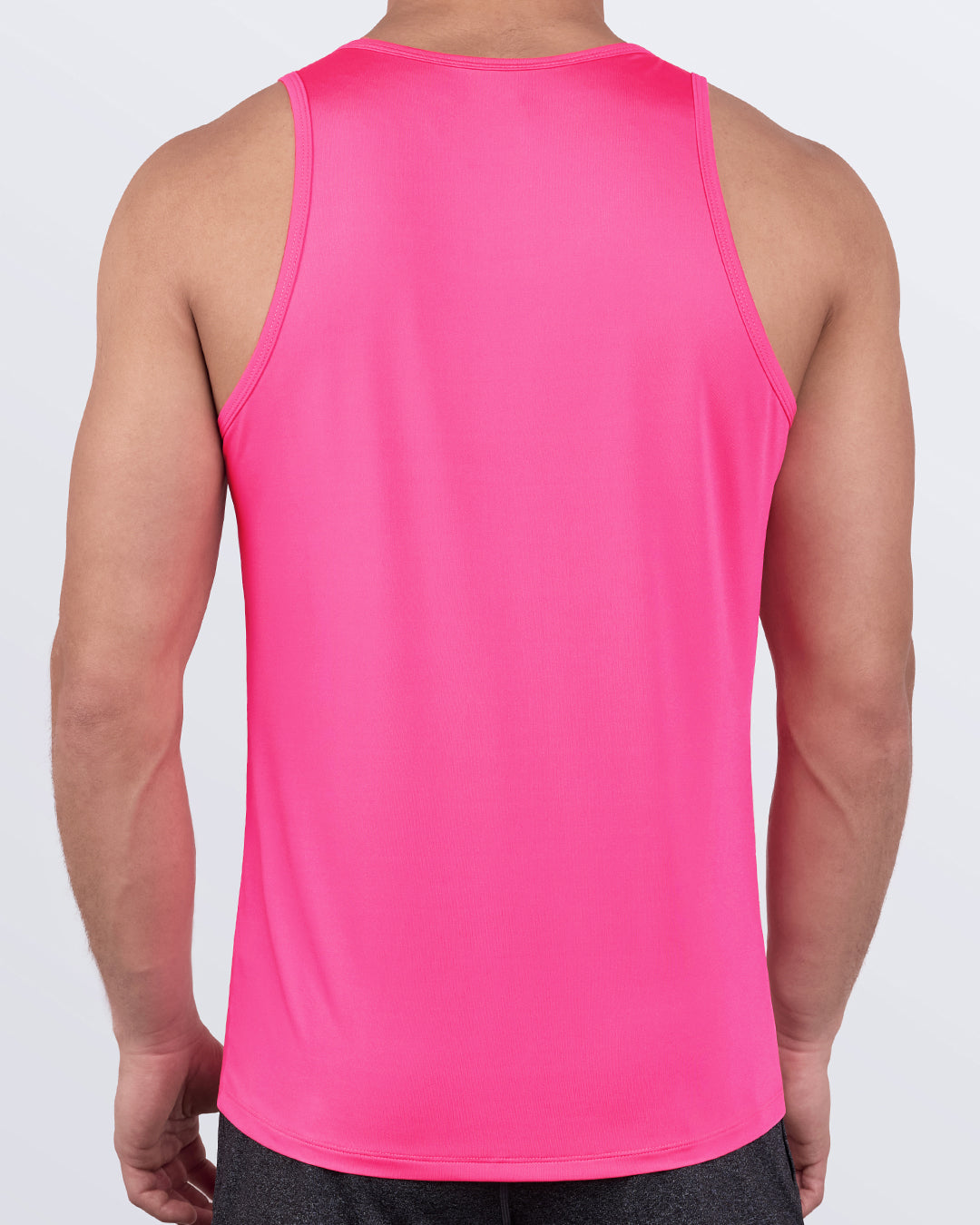 DC2 Pink Bomb Gym Tank Top — back view showing racerback style and breathable quick-dry fabric.