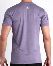 Back view of the PURPLE MARVEL men's fitness shirt in a light purple color by BANG! menswear Miami.