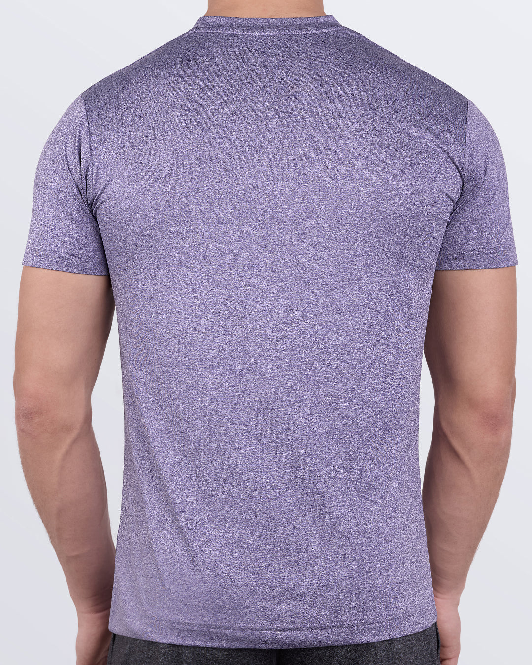 DC2 Purple Marvel Fitness T-shirt — back view showing full coverage and seamless shoulder construction.