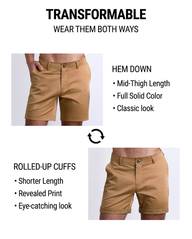 SAFARI BROWN Street shorts by DC2 are tranformable. You&