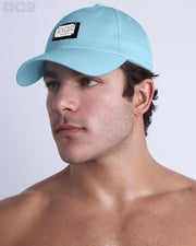 Side view of the Chillax Cap in SKY BLUE,  a blue color, features ventilation eyelets on the cap to provide extra breathability, perfect for active wear.
