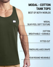 SLICK GREEN - Modal Cotton Tank Top | DC2