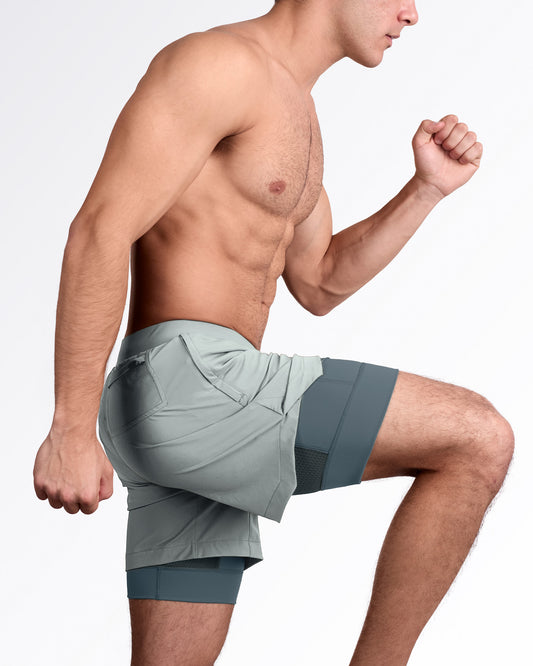 SPACE GRAY - Endurance Shorts Lined 2-in-1 | DC2
