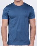 DC2 STEEL BLUE Fitness T-shirt — front view on model showcasing athletic cut, fitted sleeves, and sleek performance fabric.