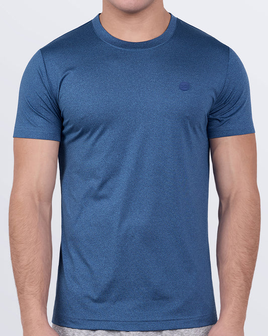 DC2 STEEL BLUE Fitness T-shirt — front view on model showcasing athletic cut, fitted sleeves, and sleek performance fabric.