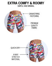 Infographic explaining shorter inseam and leg length on BANG Miami show shorts 2021 lgbtq premium fit designer quality