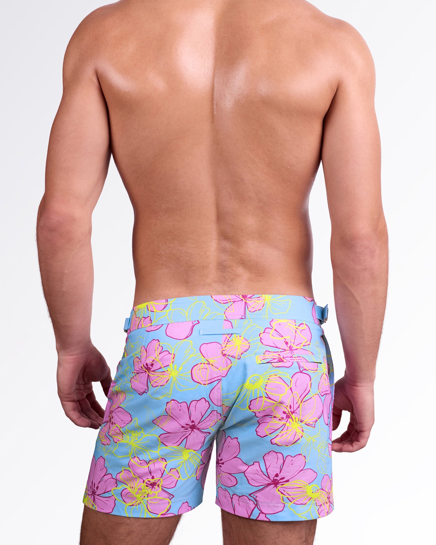 SURF FLOWERS (PINK/BLUE) - Tailored Shorts
