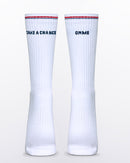 RIBBED CREW SOCKS | DC2 - White (Take A Chance On Me)
