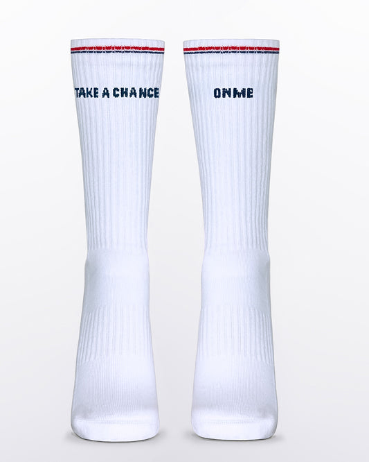 RIBBED CREW SOCKS | DC2 - White (Take A Chance On Me)