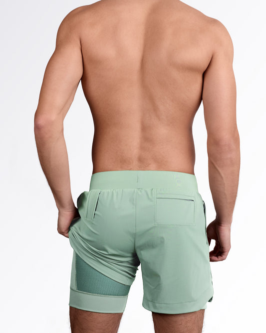 TRACK GREEN - Endurance Shorts Lined 2-in-1 | DC2