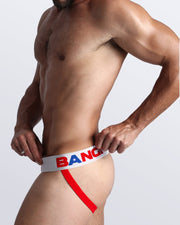 Side view of model wearing the TRIUMPH soft cotton underwear for men by BANG! Clothing the official brand of men's underwear.